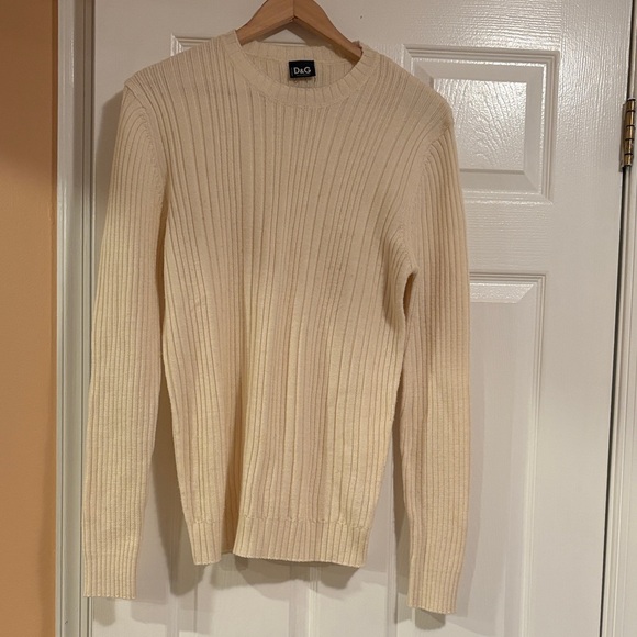 Dolce & Gabbana Black Cotton Crewneck Pullover Sweater